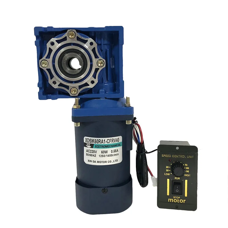 XD RV40 220В 60Вт червячный редуктор двигатель с двойным выходом