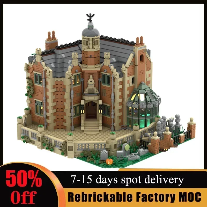 

Building Blocks MOC The Haunted Manor Ghost House Collection Haunted Ghost Castle Fit Idea Model Streetview Bricks Kid Xmas Gift