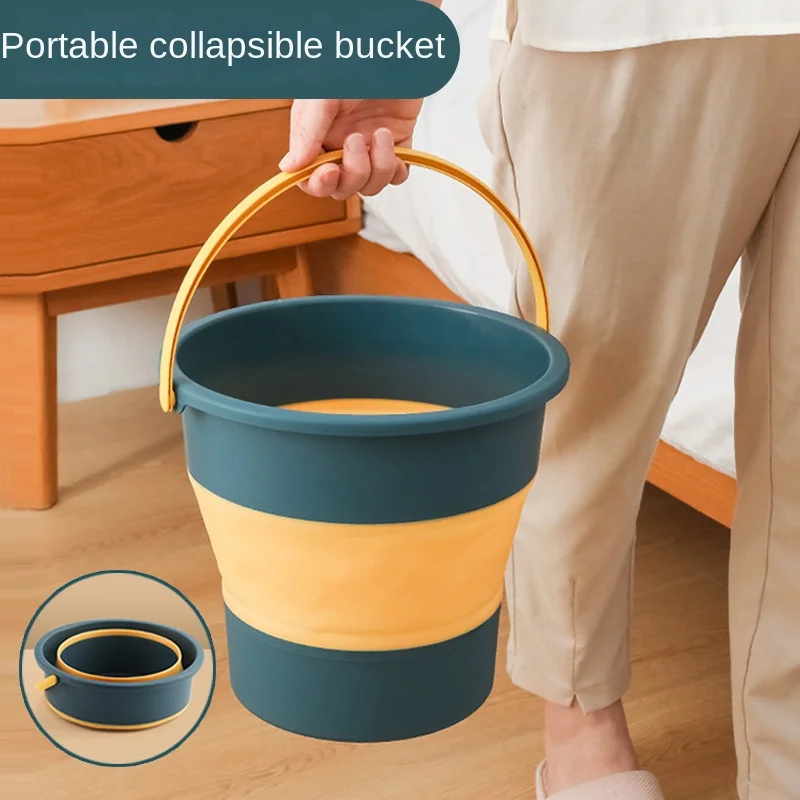 

4.6-16.8L Silicone Bucket for Fishing Promotion Folding Bucket Car Wash Outdoor Fishing Supplies Square Bathroom Kitchen