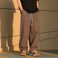 4 color cotton casual pants men fashion oversize casual pants men japanese streetwear hip hop loose straight pants mens trousers