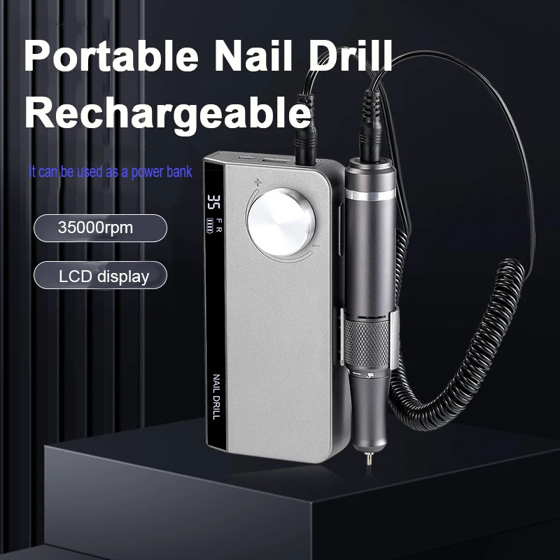 35000rpm Nail Drill Machine USB Portable Nail Drill Rechargeable Professional Manicure Drill Nail Powerful Use For Salon