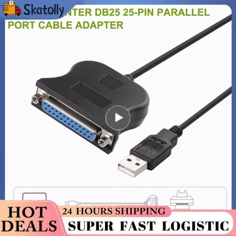 

Printer Cable Anti-rust Black 25-hole Parallel Cable Sturdy And Beautiful Strong Compatibility Usb To Parallel Cable 80cm Length