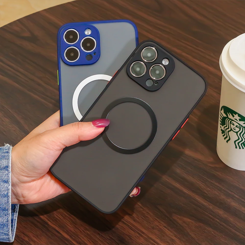 

Luxury Magnetic For Magsafe Wireless Charge Phone Case For iPhone 13 14 12 11 Pro Max Shockproof Armor Matte Cover