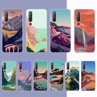 toplbpcs hand painted landscape phone case for samsung s21 a10 for redmi note 7 9 for huawei p30pro honor 8x 10i cover