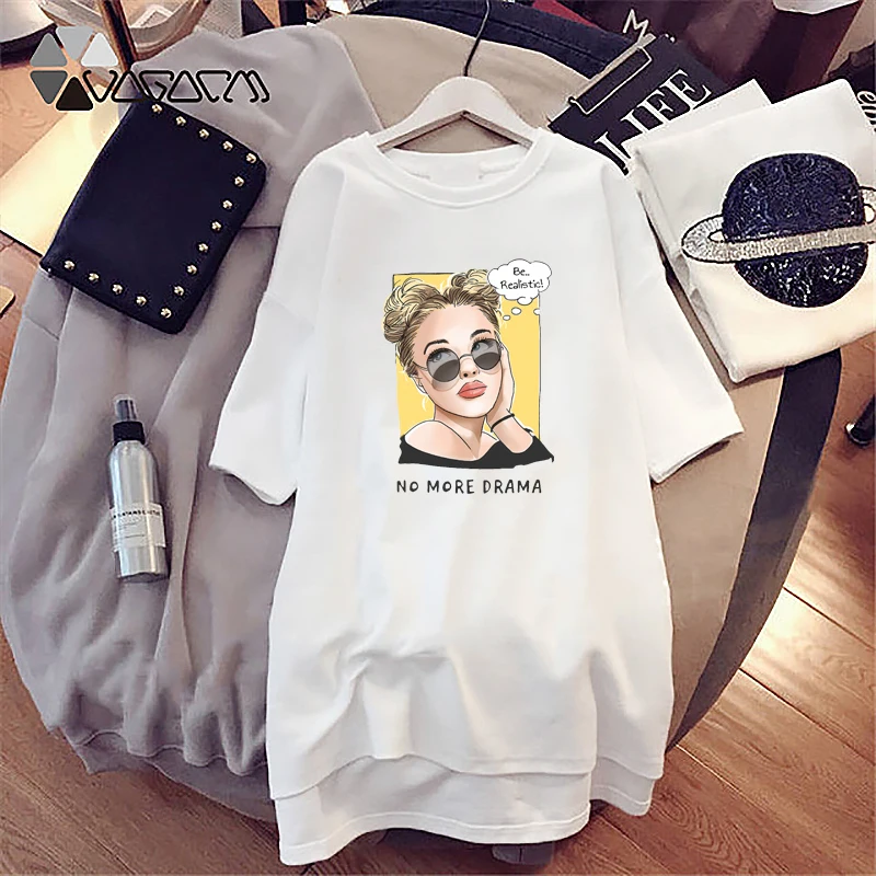 

Summer Dress Women 2022 Cute Bear Cat Print Short Sleeve O Neck Dress Summer Dresses Women Loose Casual Female Clothes Black