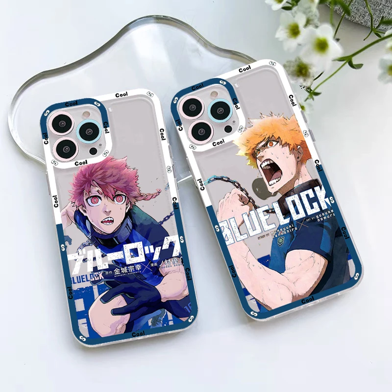 

Blue Lock Anime Phone Case For iPhone 14 13 12 11 Pro Max Mini X Xs XR 6 7 8 Plus SE 2020 Transparent Case