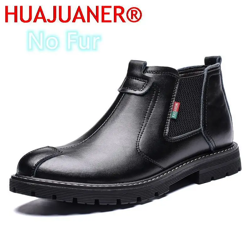 

Mens Boots Chelsea Fashion Shoes Simple Pointed Toe Casual Winter Ankle Boots Hot Warm Plus Fur Outdoor Shoes Lace-Up Snow Boot