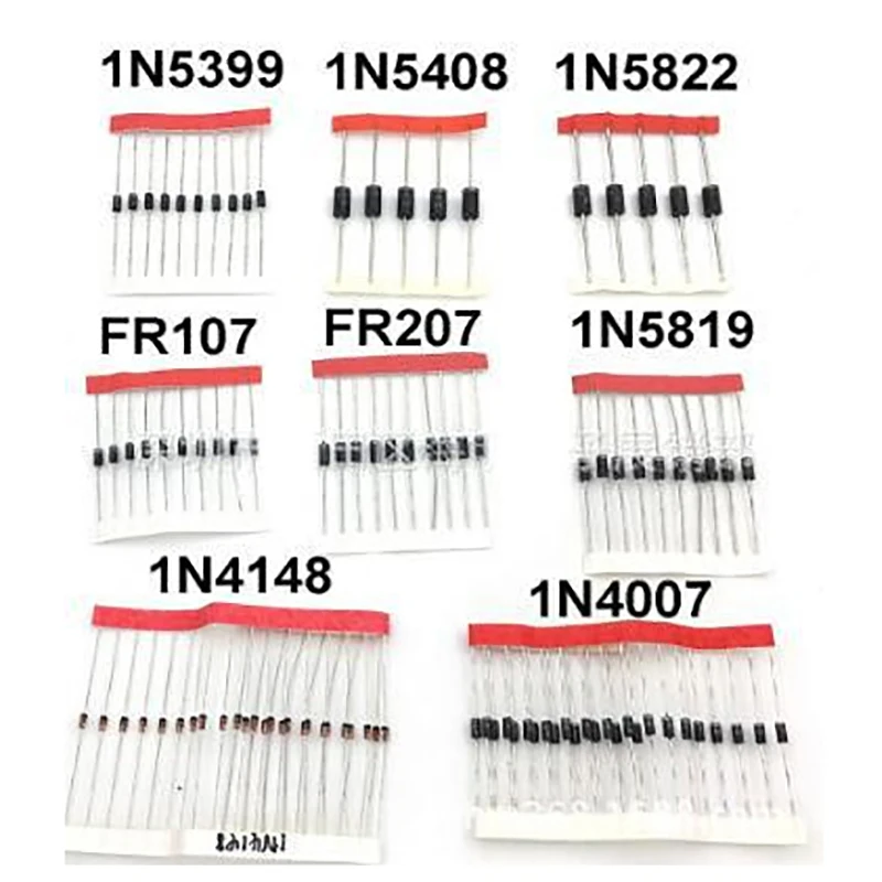 

100Pcs Quick Switch Schottky Diode Kit 1N4148 4007 5819 5399 5408 5822 107 207