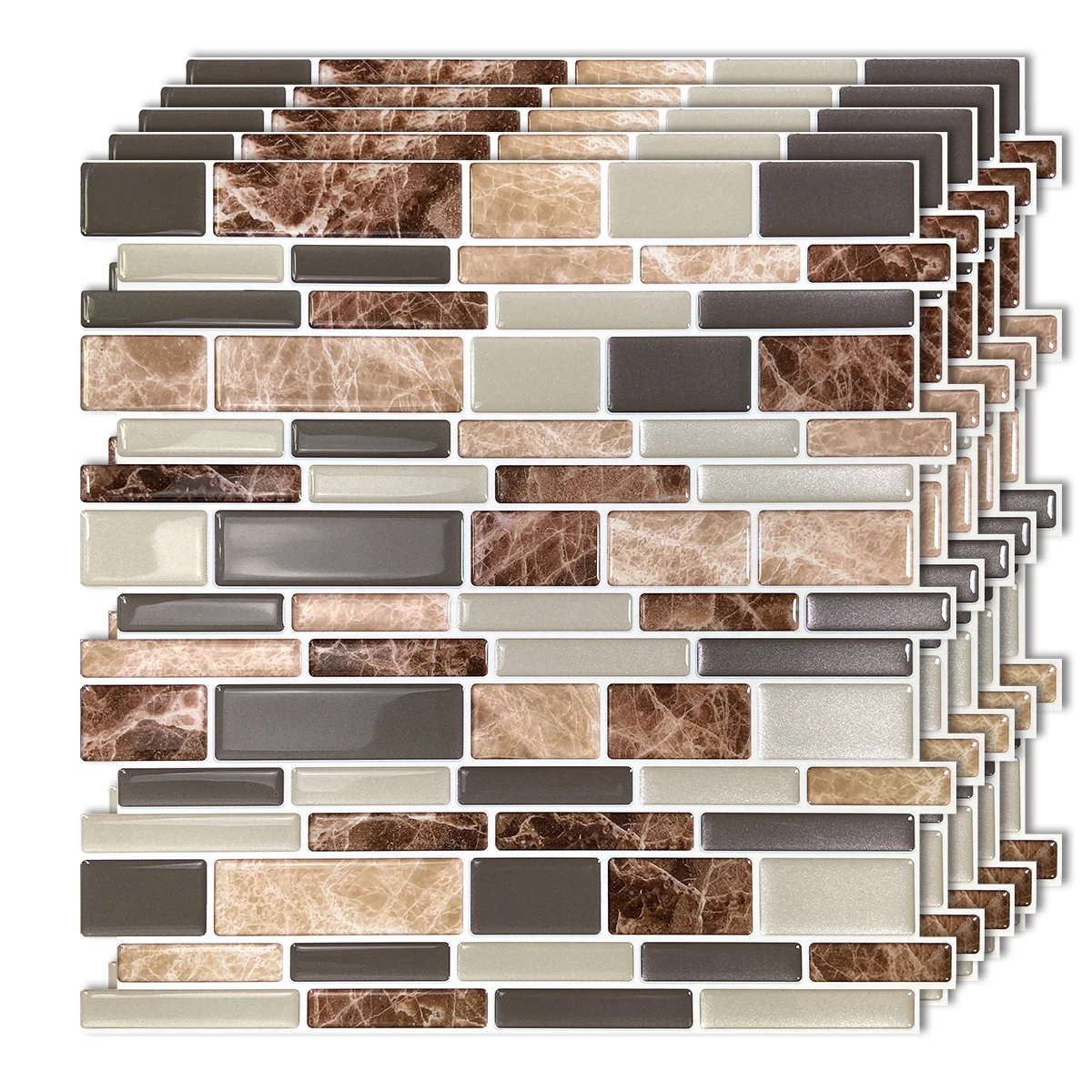 Wodecor Большой размер кухонной облицовочной плитки Обои Peel and Stick Самоклеящаяся настенная наклейка Винил - 5 листов на.