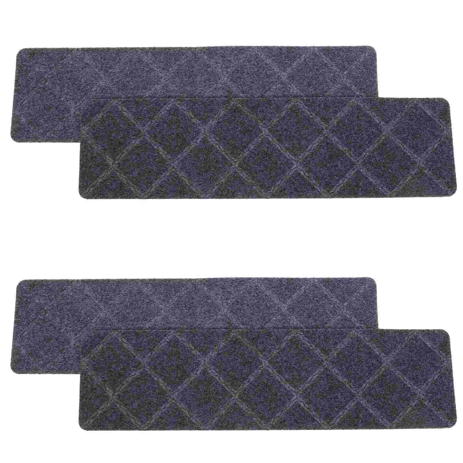 

4 Pcs Stair Mat Treads Reusable Mats Staircase Embossed Anti-skid Polyester Stairway Step Non-skid