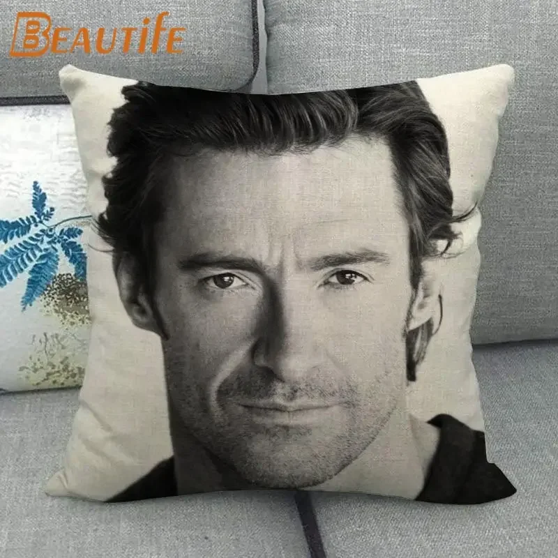 

Наволочка Hugh Jackman 45x45 см, хлопково-льняная