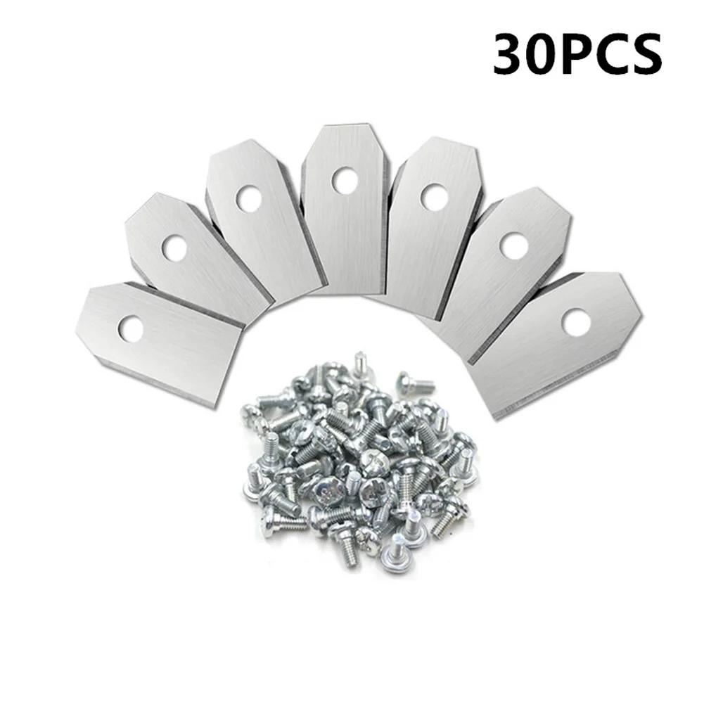 30Pcs Replacement Blade & Bolt Set Stainless Steel Lawnmowers Parts For Automatic Mowing Machines Garden Tool Accessories Gold