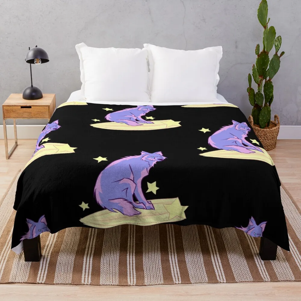 

Wolf Riding Stars Throw Blanket Summer Bedding Blankets Hairy Hair Blanket Flannel Blanket