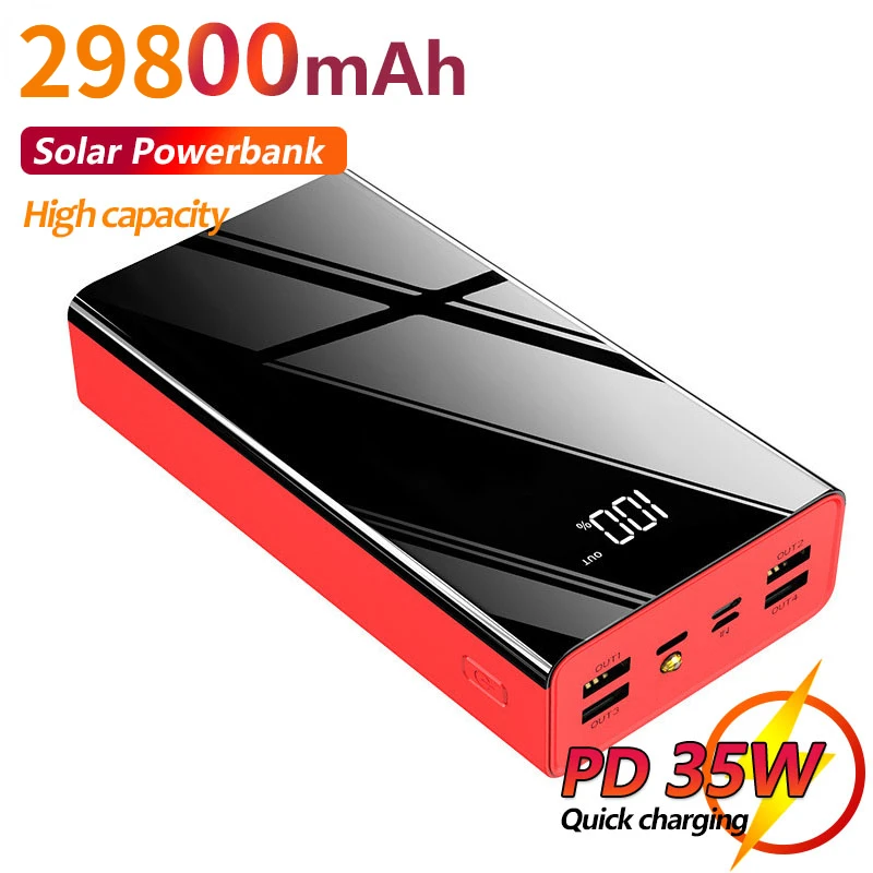 

29800mAh Power Bank With Flashlight Digital Display External Battery Charger Portable PowerBank Fast Charger for Xiaomi iPhone