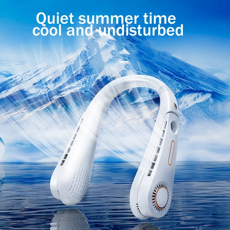 

Portable 2400 Hanging Neck Fan Foldable Summer Air Cooling USB Rechargeable Bladeless Mute Neckband Fans Outdoor