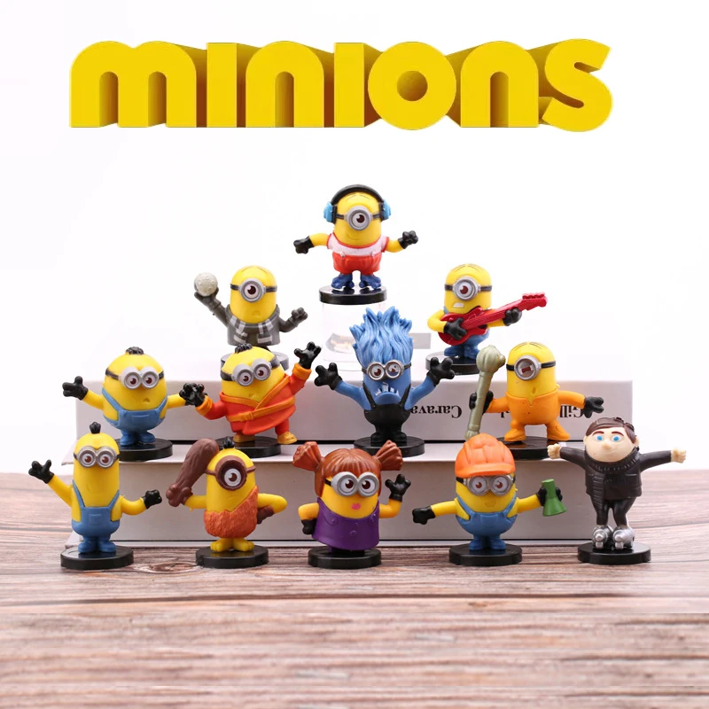 

Minions Ornament Anime Despicable Me Miniature Figurines Anime Action Figure Collection Model Toys Desktop Car Cake Decoration