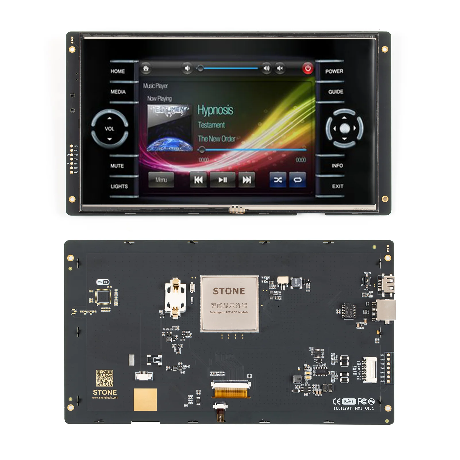 7 Inch TFT LCD Screen With Control Board And RS232/RS485/TTL/USB Port