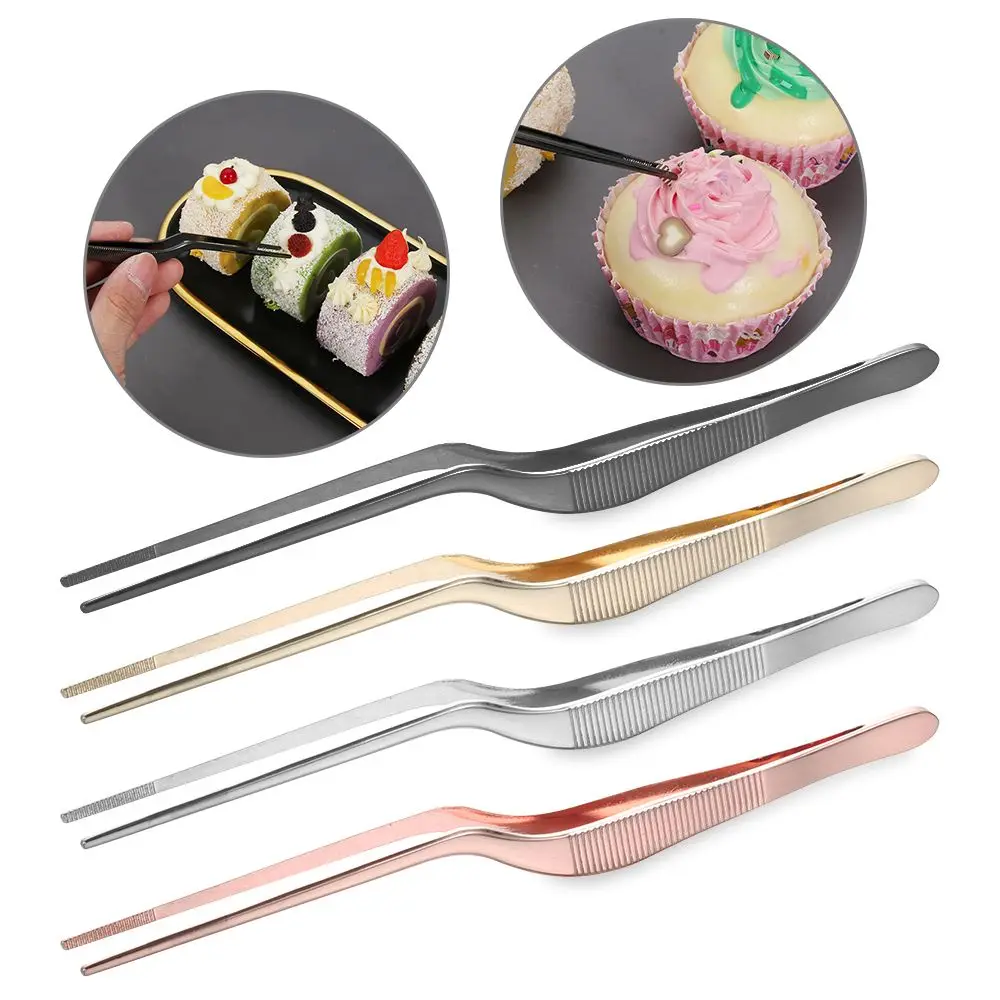 

Plating Chef Food Tweezer BBQ Clip Barbecue Tongs Serving Presentation Stainless Steel Kitchen Tool