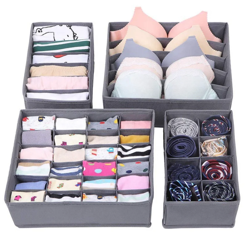 

Drawer Organizer Divider Foldable Closet Storage Organizer Basket and Fabric Organization Bins for Clothes Socks Underwear