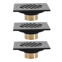 3x4 inch square shower drain with removable cover grate brass anti clogging and odor point floor drain assembly