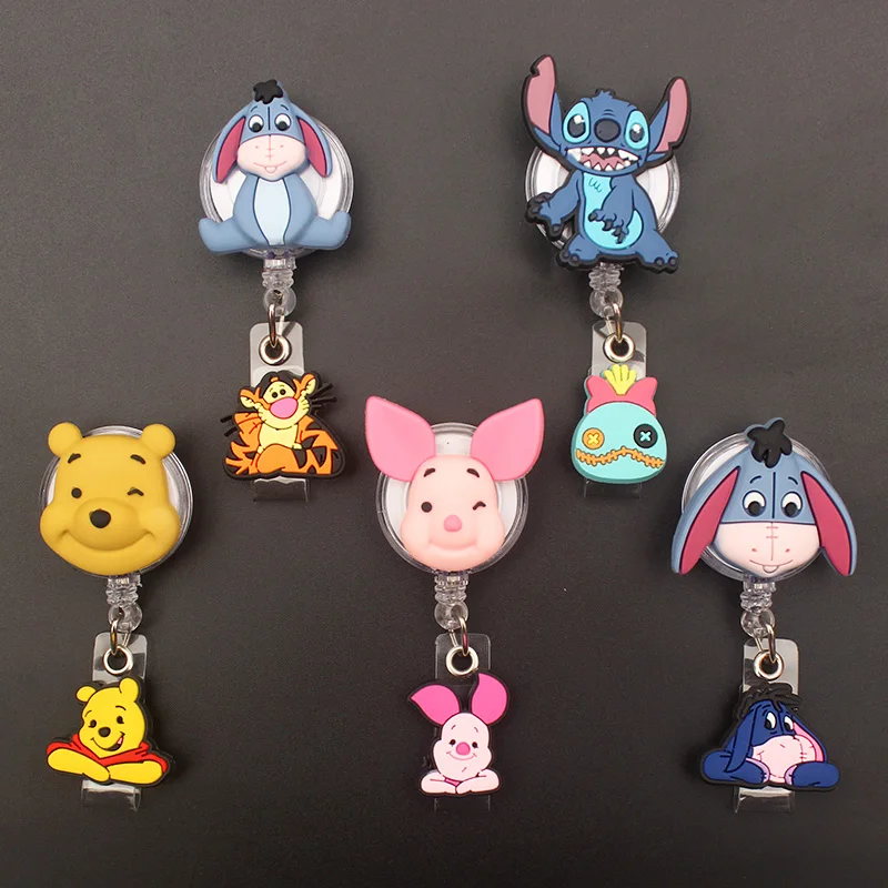 Friends Winnie Eeyore Piglet Style Retractable Badge Reel Nurse Doctor Card Holder Office Hospital Name Card Supplies