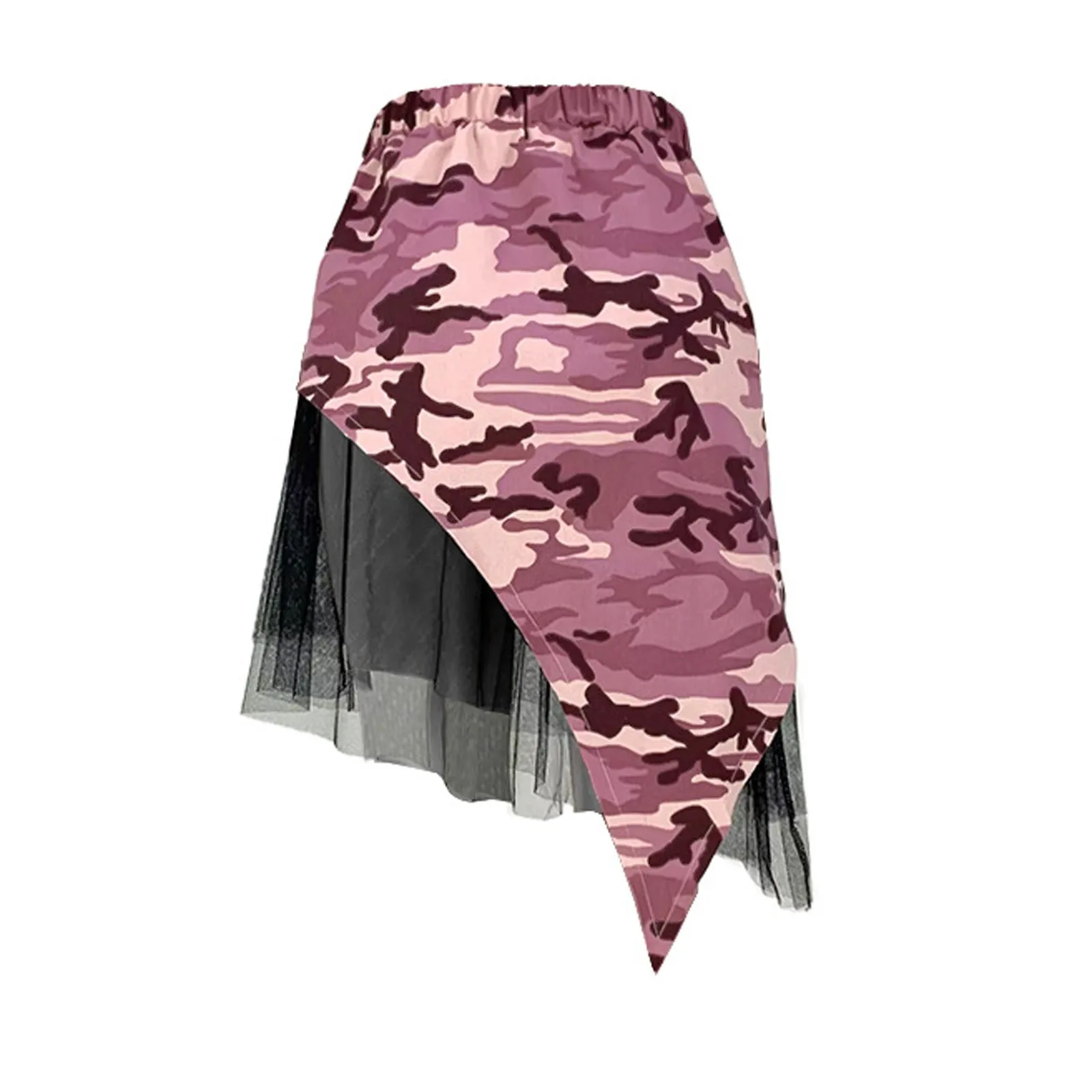 Женская Повседневная камуфляжная юбка с поясом разрезом Юбка До Колена