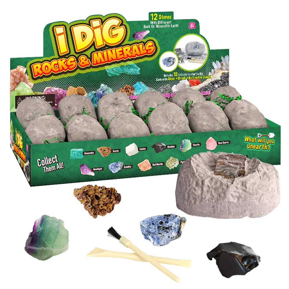 

Rocks Fossils Gemstone Dig Mineral Stone STEM Children Digging DIY Science Kits Toys