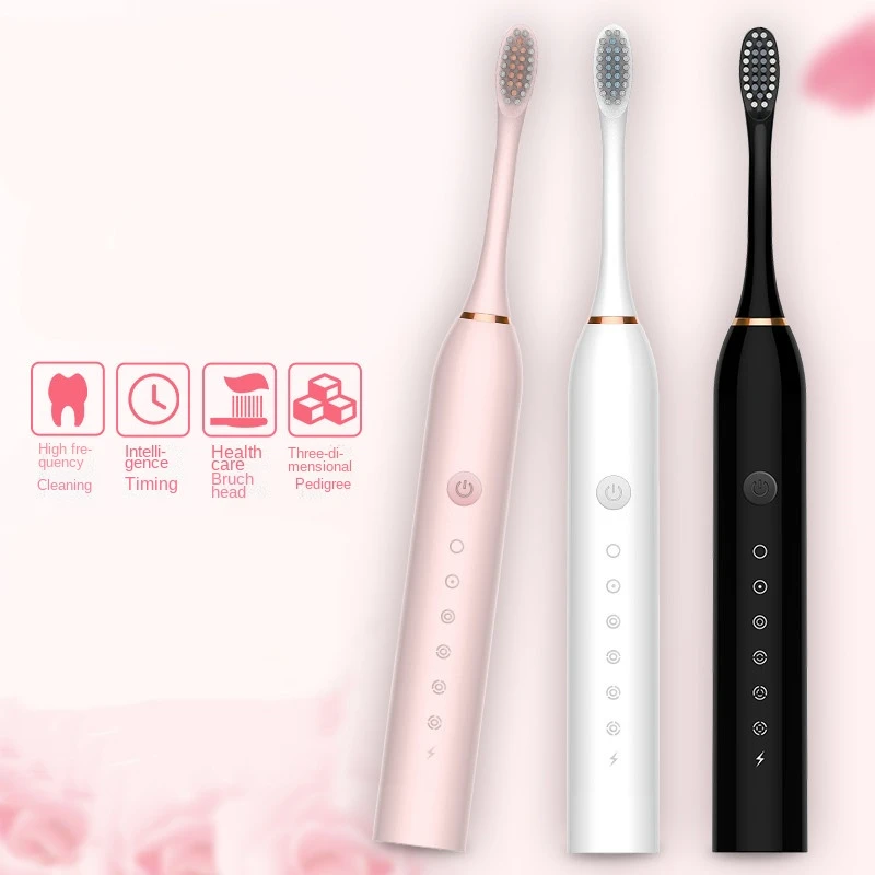 

Оригинальная новая звуковая электрическая зубная щетка, перезаряжаемые зубные щетки, моющаяся электронная отбеливающая зубная щетка для взрослых с таймером Brush