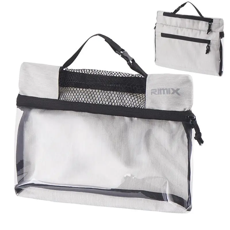 

Toiletry Bag With Mesh Zipper Travel Bag For Toiletries Make-up Pouch Handle Straps For Women And Men Waterproof Packing