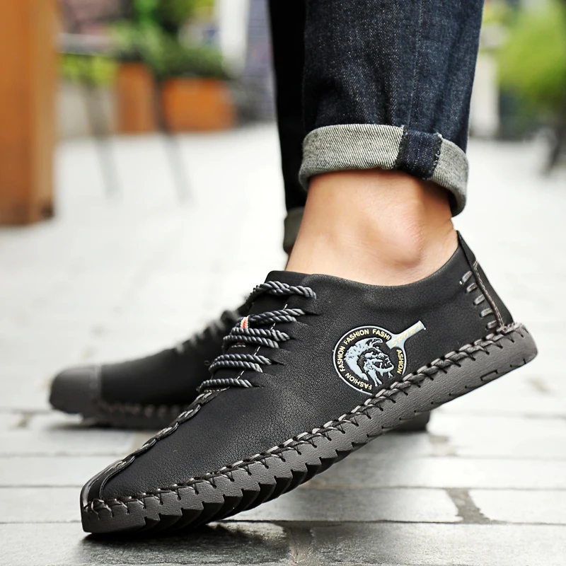 

Мужские повседневные легкие мягкие кожаные туфли, мужские модные кроссовки для бега, лоферы