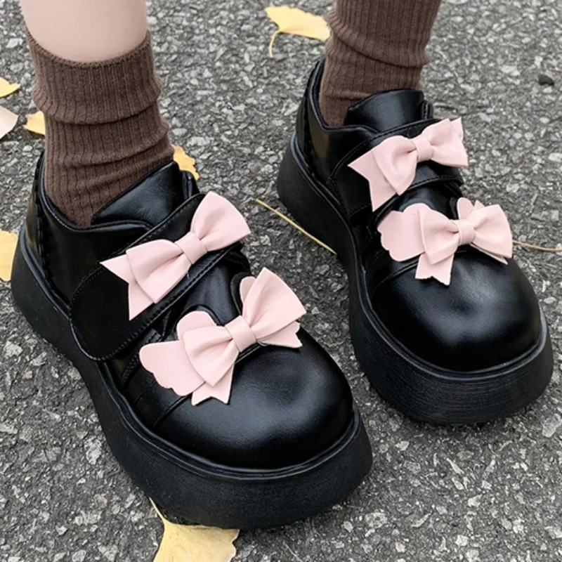 

Новинка 2023, туфли в стиле "Лолита", женская повседневная обувь с круглым ремешком, женская модная Роскошная обувь с милым бантом