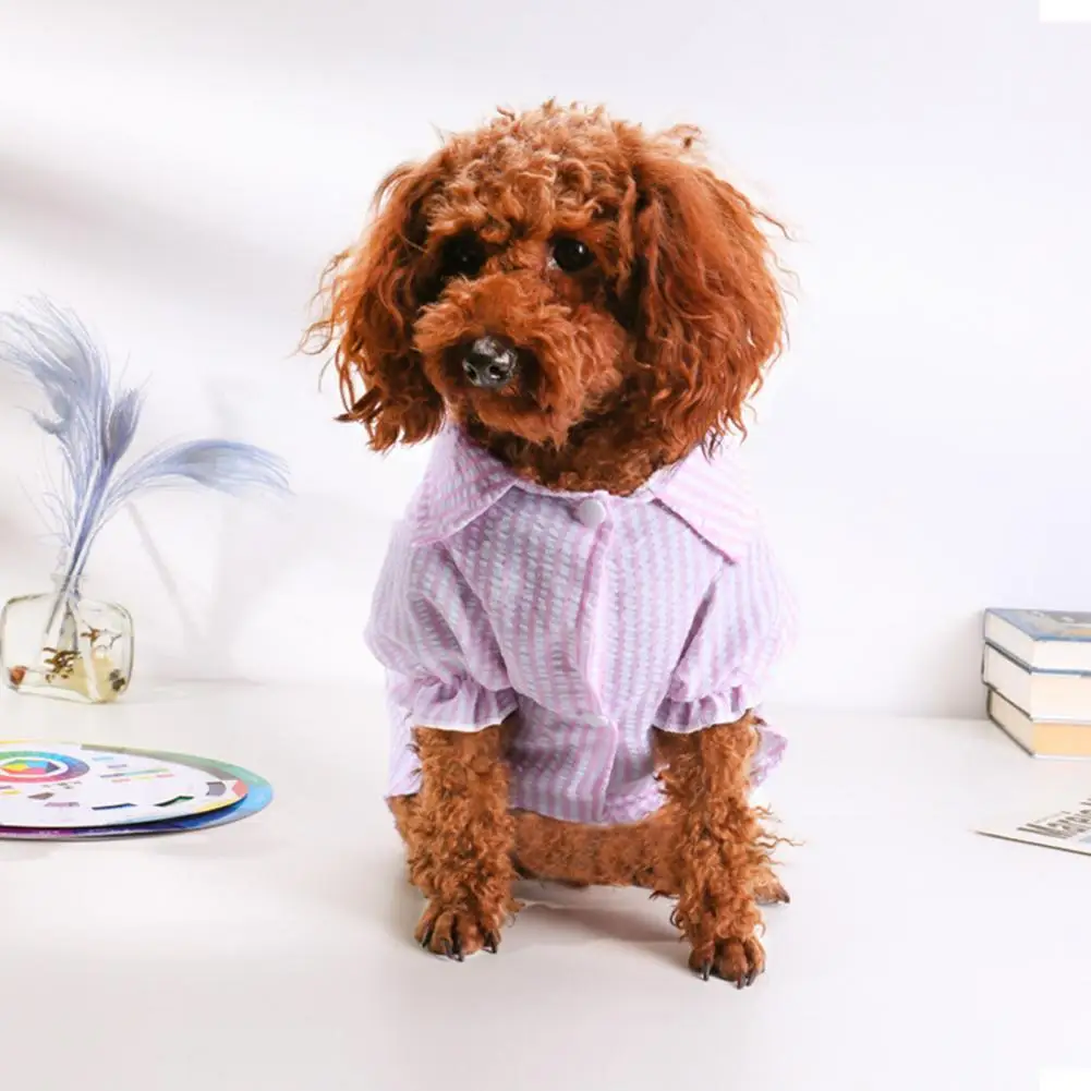 

Protect Skin Durable Dogs Cats Short Sleeve Tops Decorating Pet Shirt Soft for Home Wear