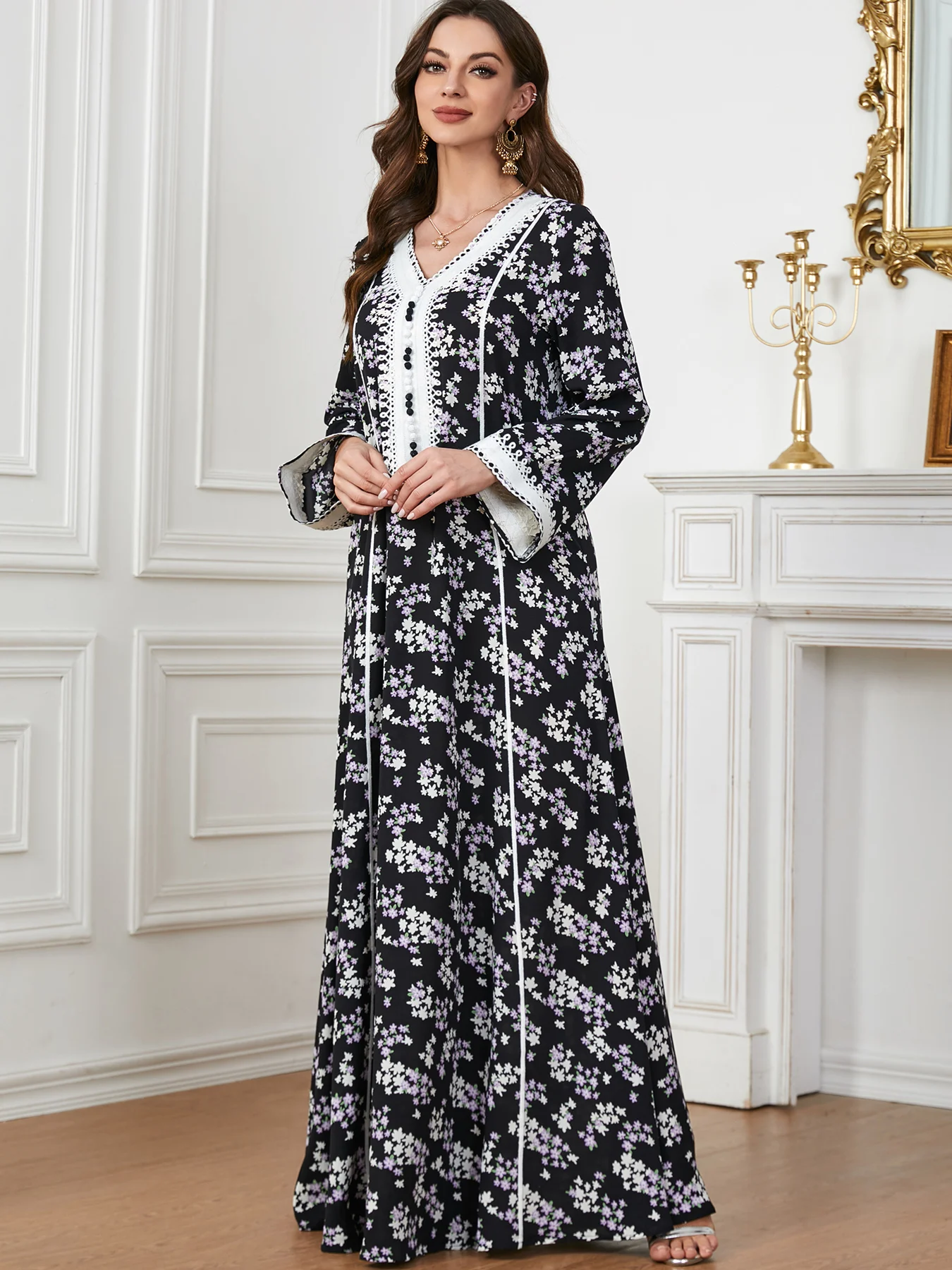 

Eid мусульманское платье для женщин Jalabiya Abaya Рамадан Длинные платья Abayas женское турецкое кимоно халат марокканский кафтан Vestidos 2023