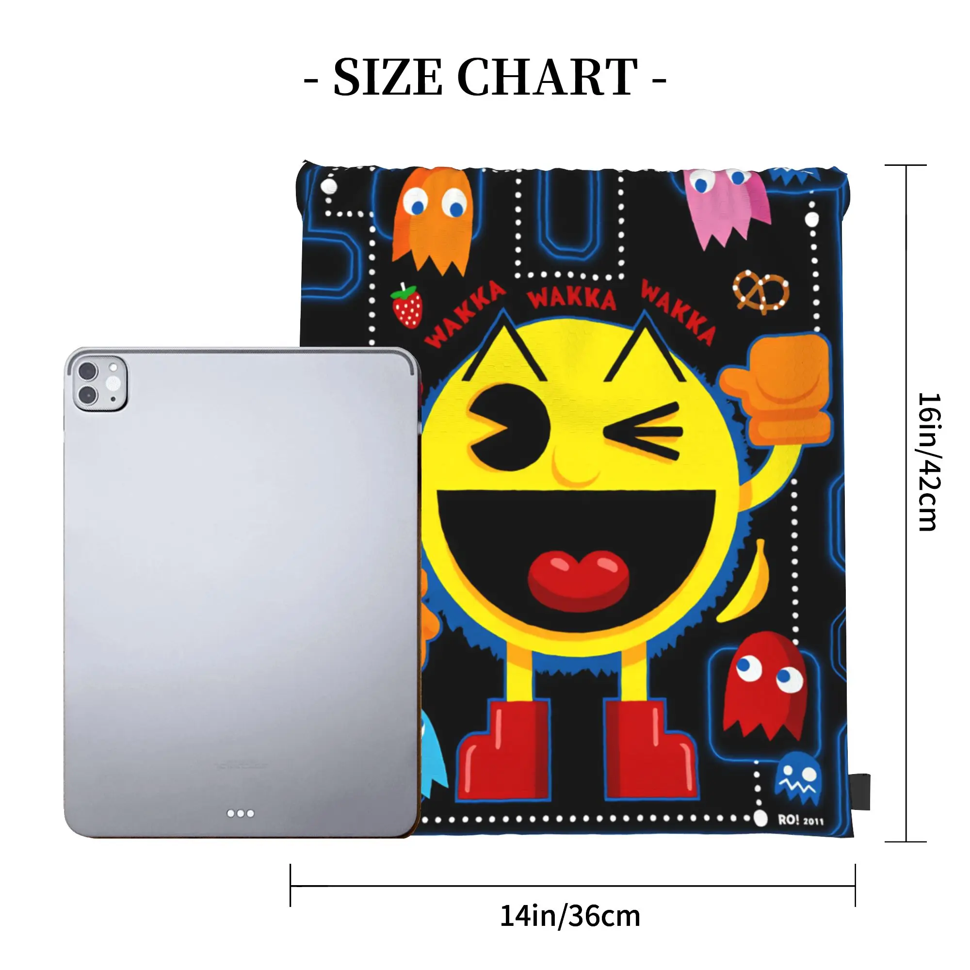 Фото Сумка на шнурке Pac-Man, модный спортивный рюкзак унисекс, вместительная сумка-мешок на шнурке №3