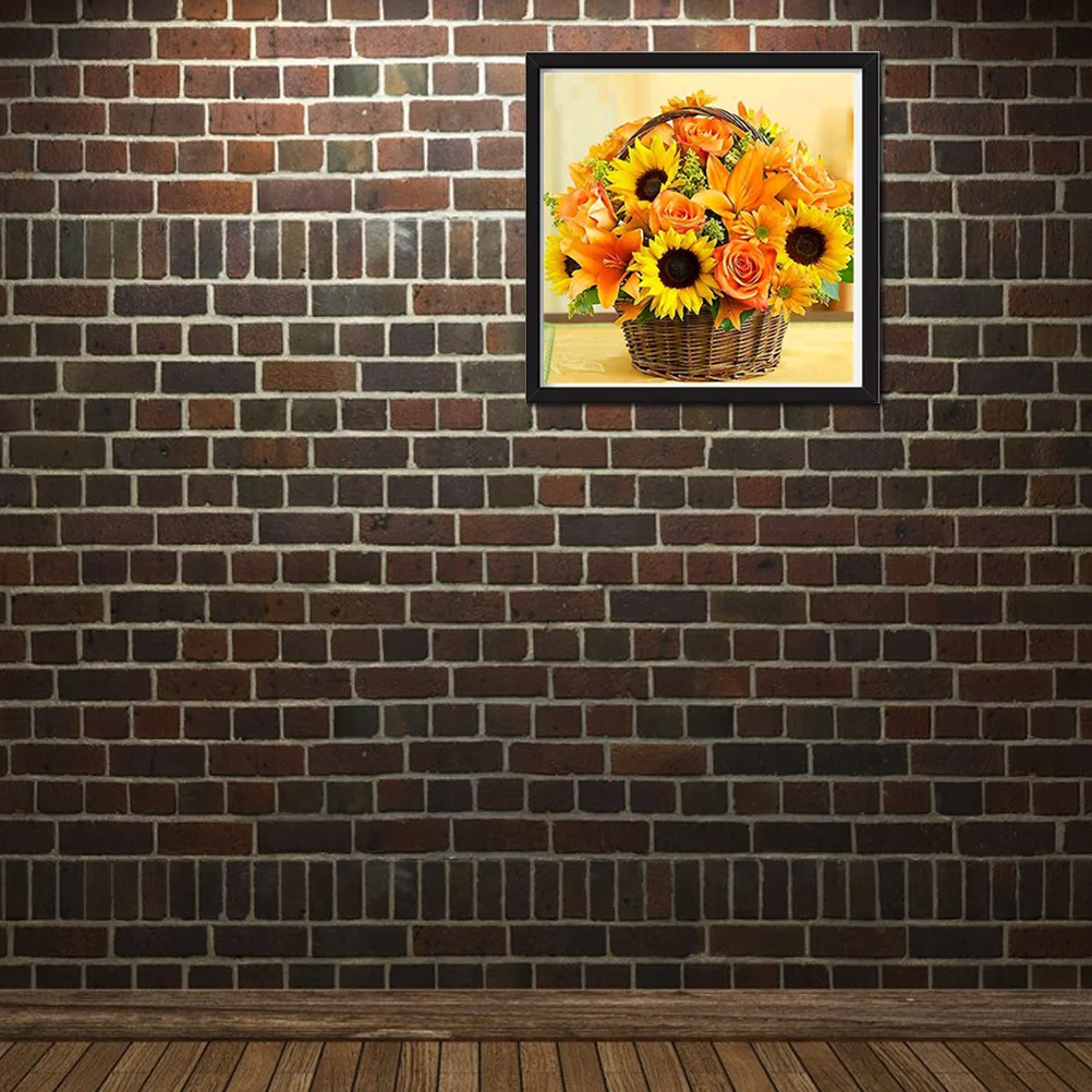 

DIY 5D Diamond Embroidery Painting Kit Cross Stitch Pictures Crafts Household Wall Decor (Flower Basket)