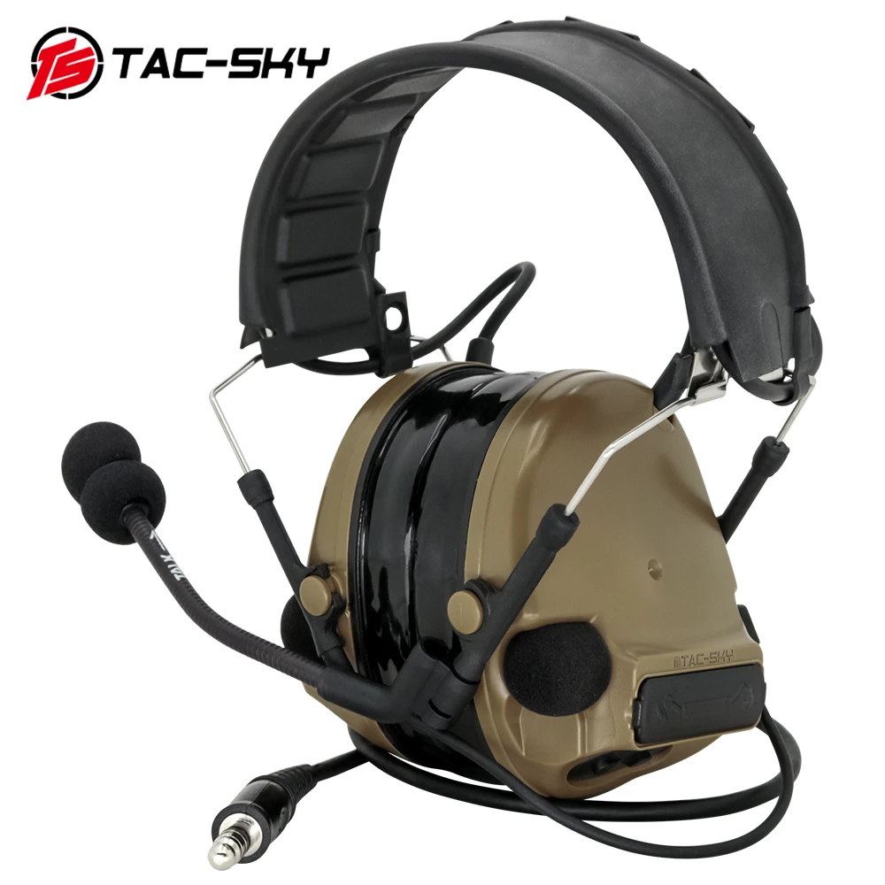 TAC-SKY Tactical COMTAC New Detachable Headband COMTAC III Tactical Headset Military Noise Reduction Airsoft Shooting Headphone