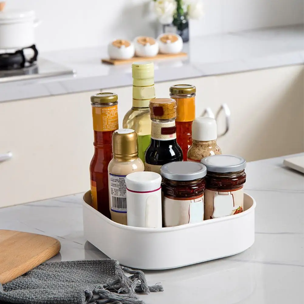 

Storage Holder Long Lasting Convenient Double Layer Design Rotating Condiment Storage Rack Storage Rack for Chief