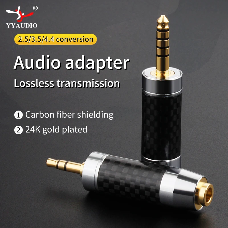 

YYAUDIO Hifi Audio Adapter 2.5mm Male to 3.5mm Female 24K Gold Plated Plug Connector For Aux Speaker Cable Headphone Jack