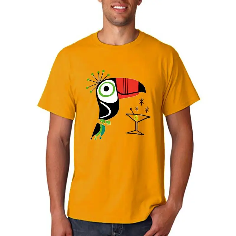 Swank средневековая Современная футболка Toucan Tiki Bird с мартини toucan bird tiki bird средневековая