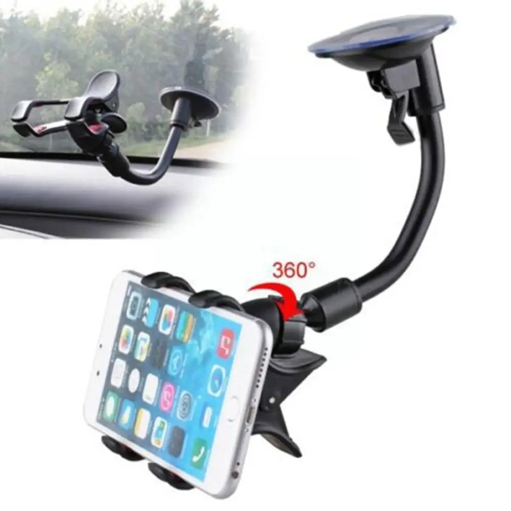 

New Car Phone Holder Bracket Mount Cup Holder Universal Locking Mobile Accessories Car Suction Car Mount Phone Windshield C0E8