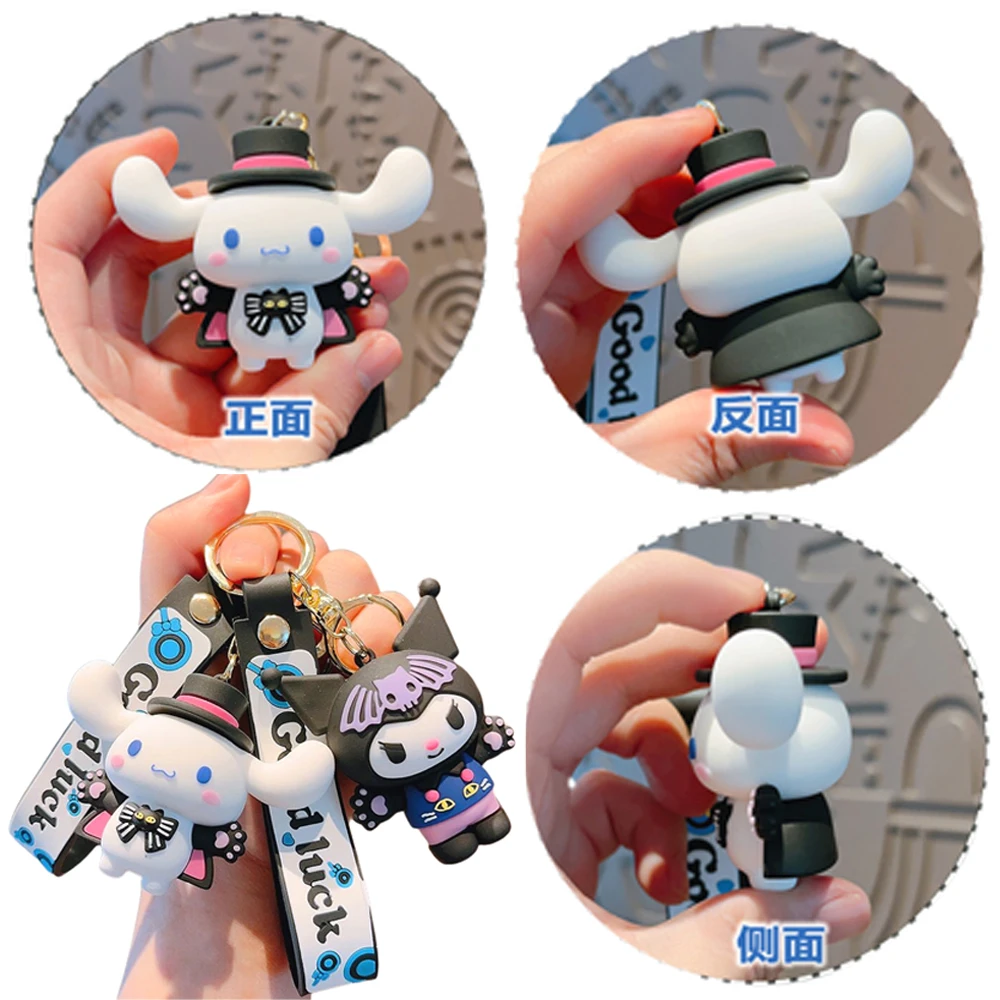 

Anime Hello Kitty Keychain Sanrio Kuromi Cinnamoroll PVC Key Ring Accessories Kawaii Bag Car Pendant Key Chain Gifts Gift