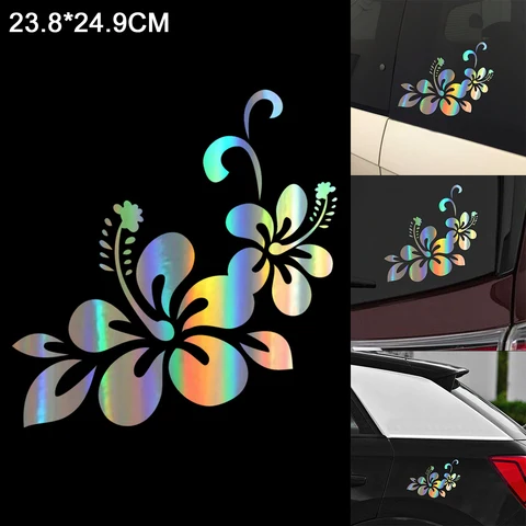 23,8x24,9 см виниловый элегантный цветочный узор наружный светоотражающий кузов автомобиля мотоцикла/наклейки на окно/царапины