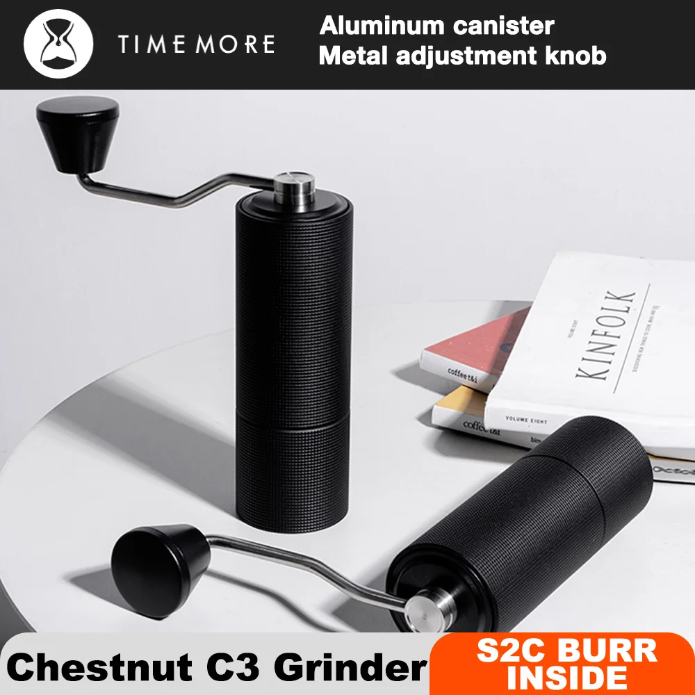 

TIMEMORE Chestnut C2 C3 Manual Coffee Grinder S2C660 Burr Portable Hand Grinder Double Bearing Positioning Kitchen Accessories
