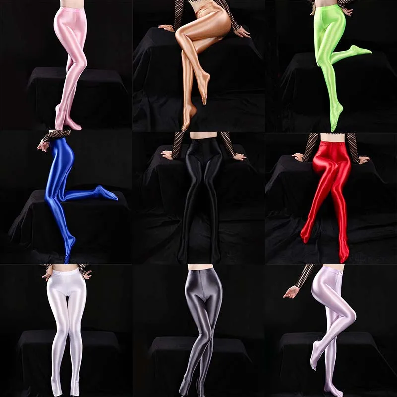 

Lingerie Exotic Glossy Leggings Women Pantyhose Pants Bondage Wetlook Sissy Thin Hight Waist Yoga Underwear Dancewear Stockings