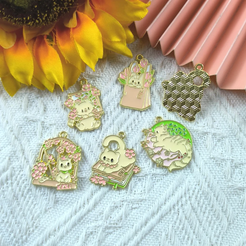 ApeUr 10 шт. мультяшная корзина для цветов котенок зеленое растение ювелирные