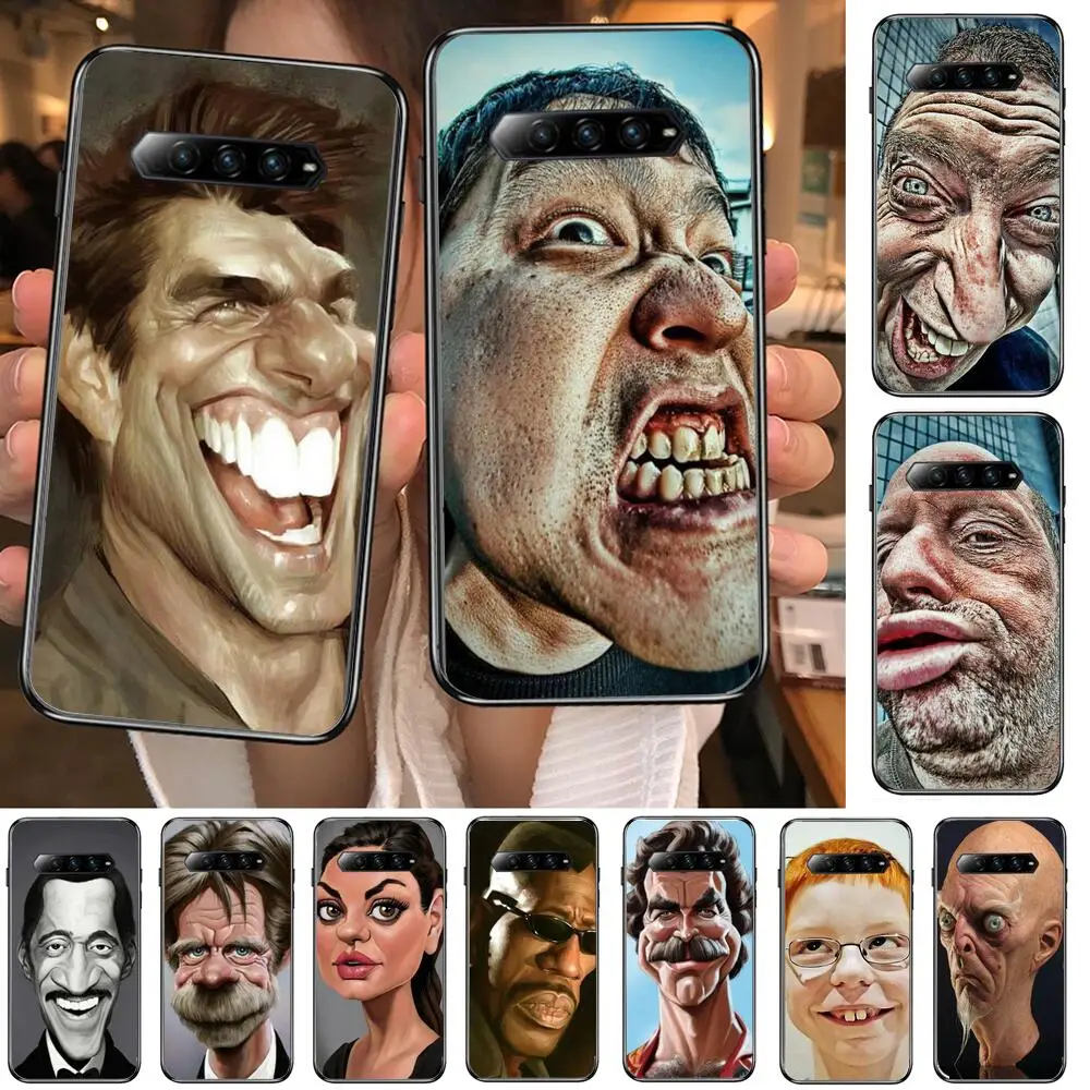 

HD-funny character expression Phone Case For xiaomi redmi Black Shark 4 Pro 2 3 3s Cases Helo Black Cover Silicone Back Prett mi