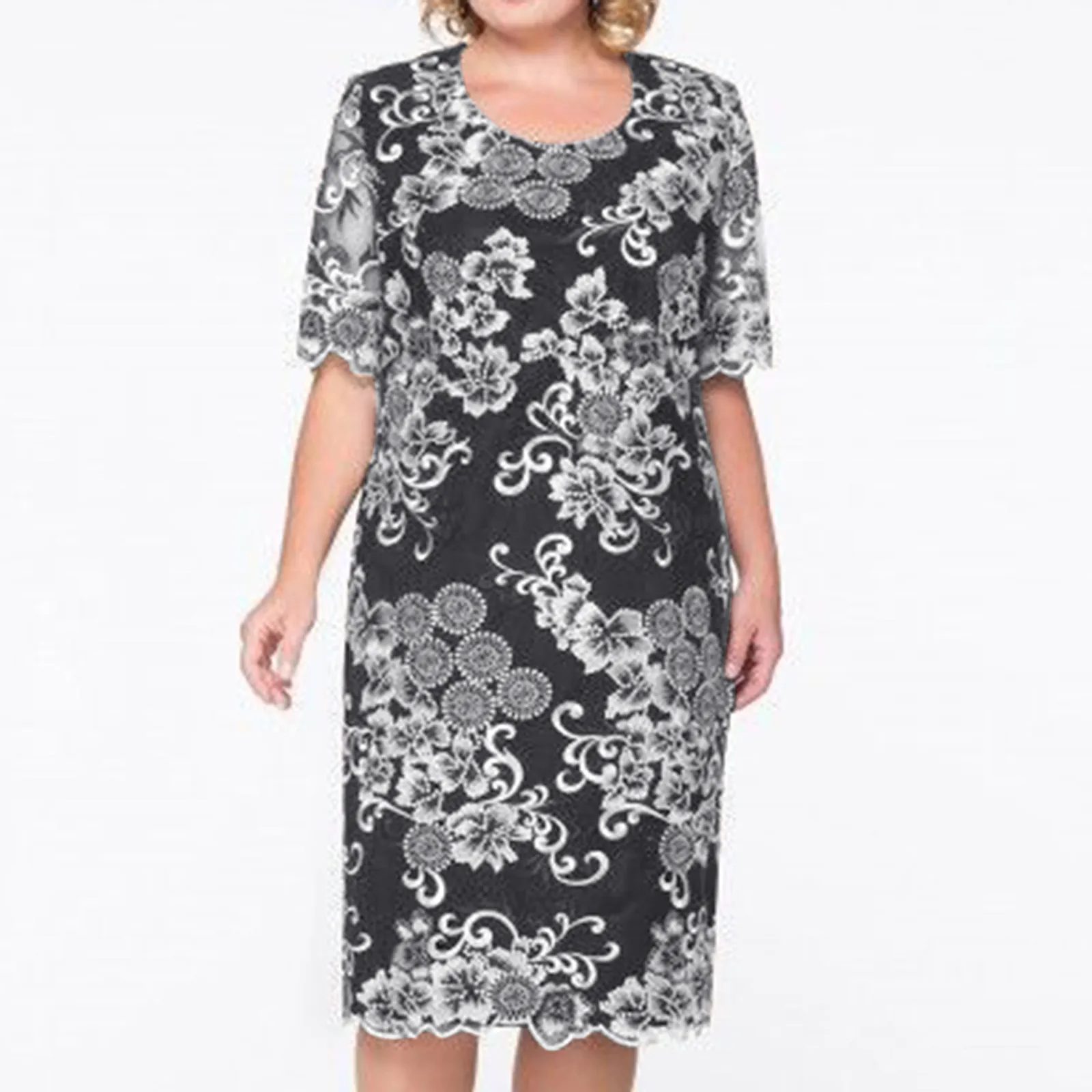 Женское элегантное вечернее платье большого размера короткое коктейльное