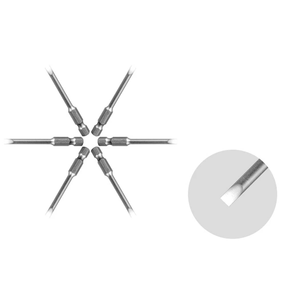 

Long Lasting Slotted Magnetic Screwdriver Bits Set Hand Drill Compatible Hardness SL3 SL6 10pcs 65 100mm Length