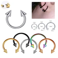 f136 titanium septum piercing nose ring circular barbell horseshoe conical earrings cartilage tragus helix piercing jewelry 16g