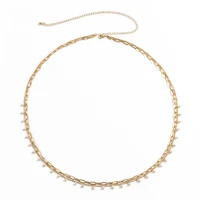 new arrival summer beach double layer pearl belly chain gold waist chain body chain jewelry for women girls